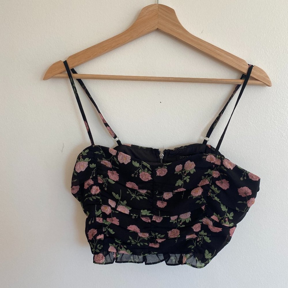 Cotton Candy LA floral crop top
